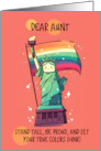 Aunt Happy Pride Kawaii Rainbow Lady Liberty card