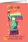 Friend Happy Pride Kawaii Rainbow Lady Liberty card