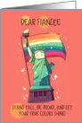 Fiancee Happy Pride Kawaii Rainbow Lady Liberty card
