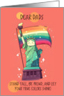 Dads Happy Pride Kawaii Rainbow Lady Liberty card