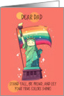 Dad Happy Pride Kawaii Rainbow Lady Liberty card