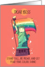 Boss Happy Pride Kawaii Rainbow Lady Liberty card