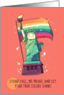 Happy Pride Kawaii Rainbow Lady Liberty card