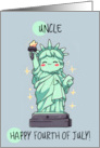 Uncle Happy 4th of July Kawaii Lady Liberty card