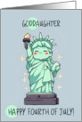 Goddaughter Happy 4th of July Kawaii Lady Liberty card