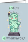 Abuelito Happy 4th of July Kawaii Lady Liberty card