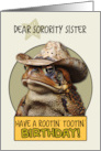Sorority Sister Happy Birthday Country Cowboy Toad card
