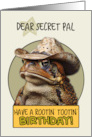 Secret Pal Happy Birthday Country Cowboy Toad card