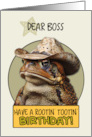 Boss Happy Birthday Country Cowboy Toad card