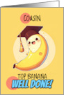 Cousin Congratulations Graduation Kawaii Banana card