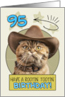 95 Years Old Happy Birthday Cat with Cowboy Hat card