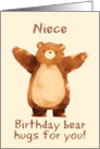 Niece Happy Birthday Bear Hugs card