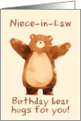 Niece in Law Happy Birthday Bear Hugs card