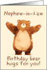 Nephew in Law Happy Birthday Bear Hugs card