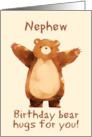 Nephew Happy Birthday Bear Hugs card