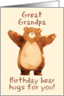 Great Grandpa Happy Birthday Bear Hugs card