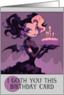 Happy Birthday Vampire Goth with Birthday Cake card