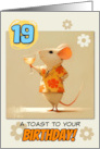 19 years Old Happy Birthday Rat with Cocktail card