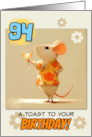 94 years Old Happy Birthday Rat with Cocktail card