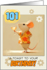 101 years Old Happy Birthday Rat with Cocktail card