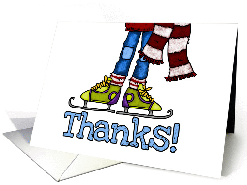 Thank You - Boy's Ice Skating Party card (1361790)