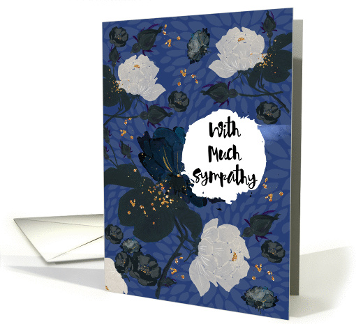 Black and White Watercolor Roses - With Much Sympathy card (1371248)