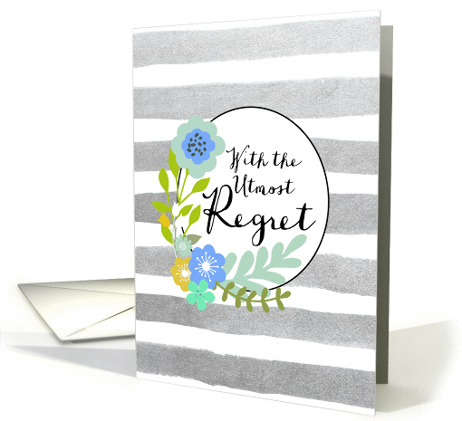 With the Utmost Regret - Wedding Cancellation Announcement card