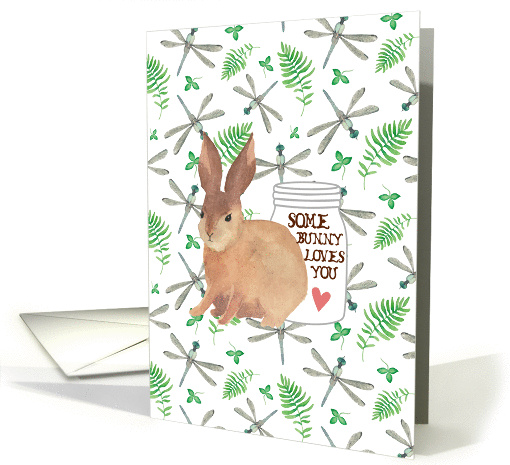 Rabbit with Mason Jar - Summer Camp - Some Bunny Loves You card