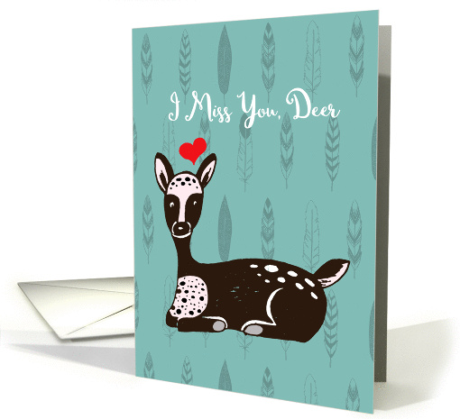 Fawn with Heart - I Miss You Deer - Summer Camp card (1387288)