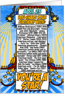 You Share Your Birthday with on April 23rd card
