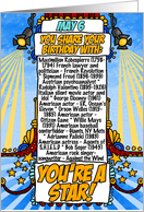 You Share Your Birthday with on May 6th card