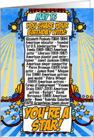You Share Your Birthday with on May 16th card