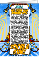 You Share Your Birthday with on June 3rd card