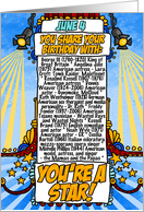You Share Your Birthday with on June 4th card
