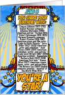 You Share Your Birthday with on June 8th card