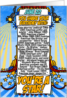 You Share Your Birthday with on June 22nd card