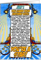 You Share Your Birthday with on July 1st card