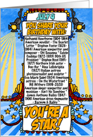 You Share Your Birthday with on July 4th card
