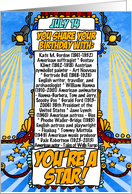 You Share Your Birthday with on July 14th card