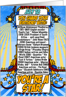 You Share Your Birthday with on July 18th card