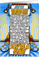 You Share Your Birthday with on July 30th card