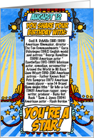 You Share Your Birthday with on August 12th card