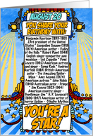 You Share Your Birthday with on August 20th card