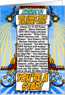 You Share Your Birthday with on August 31st card