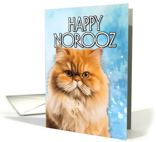 Happy Norooz Ginger Persian Cat card (1767514)
