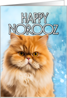 Happy Norooz Ginger Persian Cat card