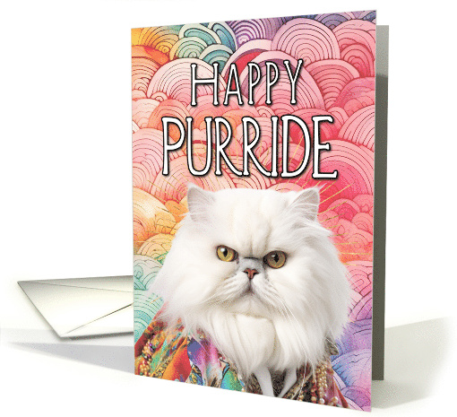 Happy Purride Pride Persian Cat card (1767946)