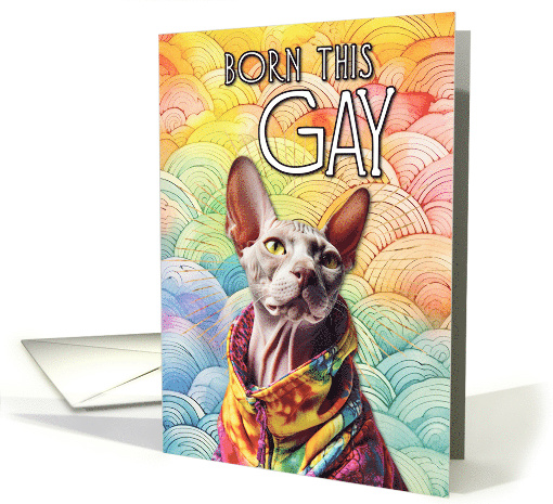 Born This Gay Sphynx Cat card (1767952)