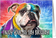 Enjoy Your Big Gay Birthday English Bulldog card