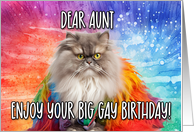 Aunt Big Gay Birthday Persian Cat card
